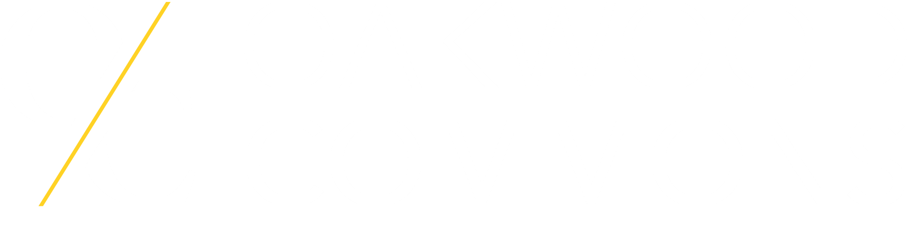 The image features the text "OAKWOOD COMMONS" in large, bold letters.
